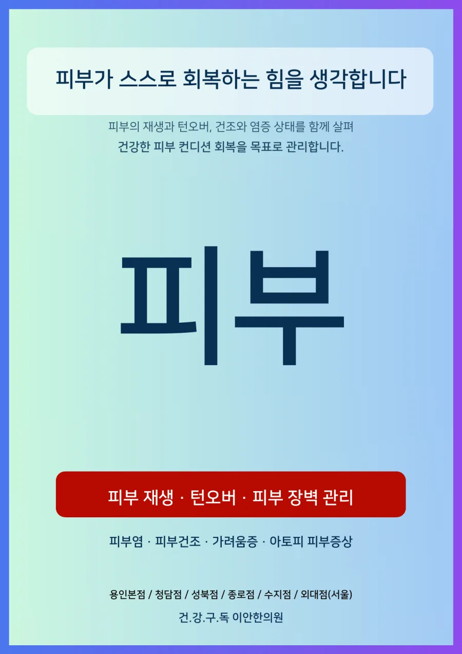 이안 7대 중점관리 — 피부 안내 포스터